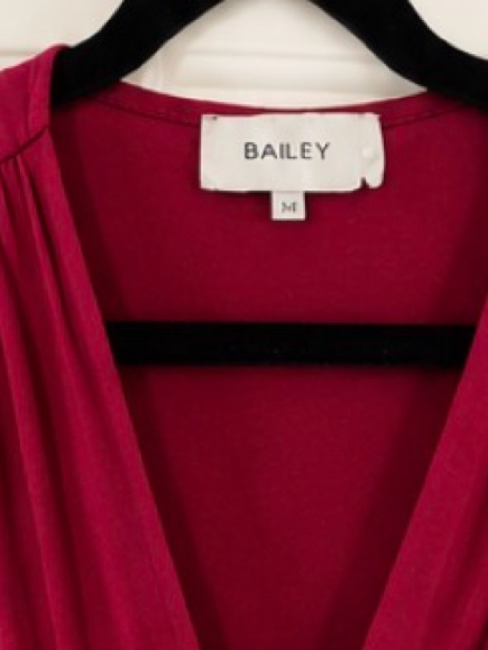 Bailey Raspberry Surplice V-Neck Dress with Pockets – Size Small - Picture 4 of 4